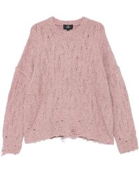 Represent - Distressed Cable-Knit Sweater - Lyst