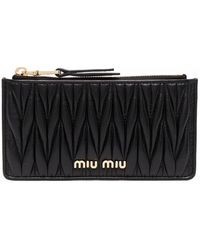 Miu Miu Quilted Leather Cardholder - Black