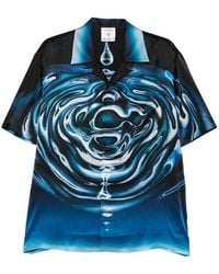 CASABLANCA - Warped Logo Repeat Silk Shirt - Lyst