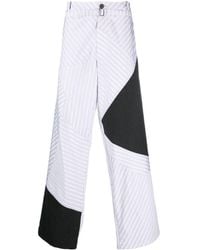 Kiko Kostadinov - Stripe-panelled Wide-leg Trousers - Lyst