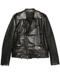 SANTORO - Leather Biker Jacket - Lyst
