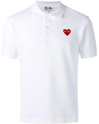 COMME DES GARÇONS PLAY - Heart-Logo Cotton Polo Shirt - Lyst