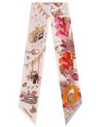 Ferragamo - Silk Stole Jungle Party Print - Lyst