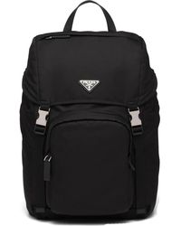 Prada - Re-Nylon And Saffiano Leather Backpack - Lyst