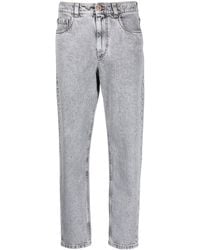 Brunello Cucinelli - High-rise Tapered Jeans - Lyst