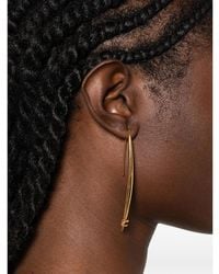Elisabetta Franchi - Logo-Plaque Drop Earrings - Lyst