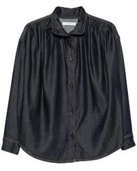 IRO - High-Neck Gathered-Detail Shirt - Lyst