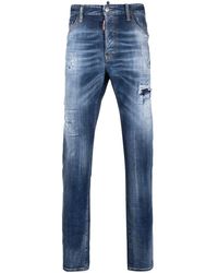 DSquared² - Slim-Fit Distressed-Finish Jeans - Lyst