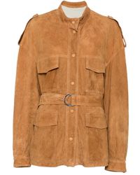 Cassell - Sahariana Belted Suede Jacket - Lyst