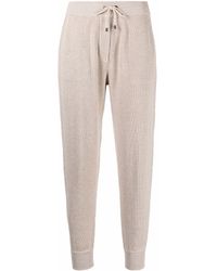 Brunello Cucinelli Knitted Cotton Track Trousers - Natural