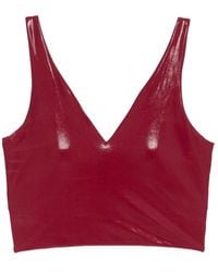 MACRON - V-Neck Cropped Performance Top - Lyst