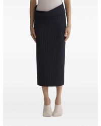 Mugler - Pinstriped Split Skirt - Lyst