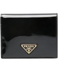 Prada - Triangle-Logo Patent Leather Wallet - Lyst