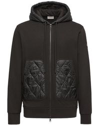 Moncler - Diamond Quilted Cotton Blend Zip-Up Hoodie - Lyst