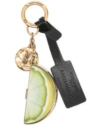 Saint Laurent - Cassandre Lime Pendant Keyring - Lyst