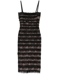 Hervé Léger - Lace-Trimmed Tiered Mini Dress - Lyst