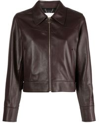 Chloé - Spread-Collar Leather Jacket - Lyst