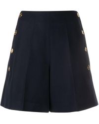 Blue Patou High-waisted Shorts in Navy Womens Shorts Patou Shorts 