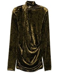 Entire studios - Dalters Crushed-Velvet Draped Mini Dress - Lyst