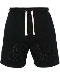 Vision Of Super - Flame-Embroidered Track Shorts - Lyst