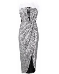 Nervi - Feather-Detail Sequin Dress - Lyst