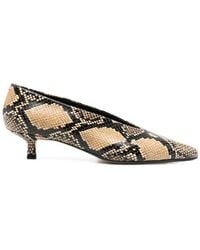 Aeyde - Clara Snake-Effect Pointed-Toe Pumps - Lyst