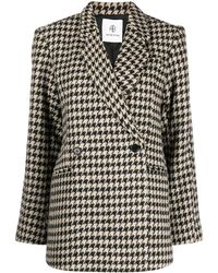 Anine Bing - Kaia Houndstooth Double-Breasted Blazer - Lyst