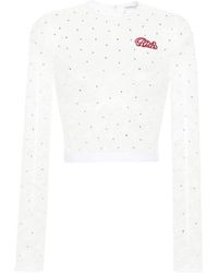 Alessandra Rich - Long-Sleeve Lace T-Shirt - Lyst