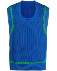 Blue Sleeveless sweaters for Women | Lyst