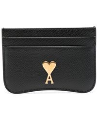 Ami Paris - Logo-Plaque Leather Card Holder - Lyst