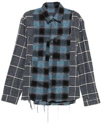 Haikure - Check-Pattern Frayed Shirt - Lyst