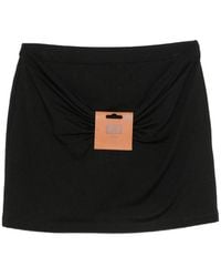 Jean Paul Gaultier - Gathered Logo-Patch Mini Skirt - Lyst