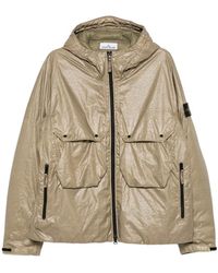 Stone Island - Logo-Patch Hooded Padded Jacket - Lyst