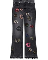GALLERY DEPT. - G Time La Flare Appliqué Wide-Leg Jeans - Lyst