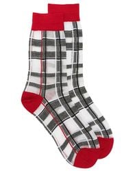 ANT45 - Brill Short Check-Pattern Metallic-Thread Socks - Lyst