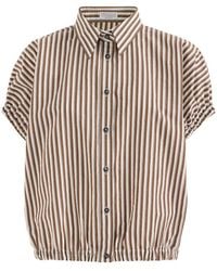 Brunello Cucinelli - Striped Monili-Embellished Shirt - Lyst