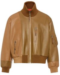 Maison Margiela - Spliced Leather Bomber Jacket - Lyst