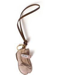 Miu Miu - Neutrals Keyrings & Chains - Lyst