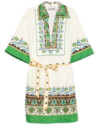 ALÉMAIS - Bridgette Graphic-Print Belted Mini Dress - Lyst