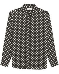 Saint Laurent - Polka-dot Silk-jacquard Shirt - Lyst