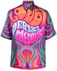 Versace Medusa Music Print Silk Shirt for Men - Lyst