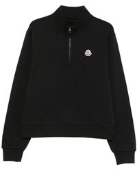 Moncler - Logo-Patch Half-Zip Sweatshirt - Lyst