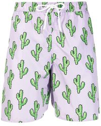YES I AM - Cactus-Print Drawstring Swim Shorts - Lyst
