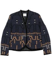 forte_forte - Jacquard Velvet-Trim Jacket - Lyst