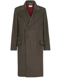 Brunello Cucinelli - Lightweight Virgin-Wool Cloth One-And-A Half Breasted Coat With Peak-Lapels - Lyst