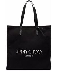 Jimmy Choo Logo Canvas Tote Bag in Beige (Natural) | Lyst