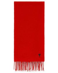 Ami Paris - Wool Scarf With Ami De Coeur - Lyst
