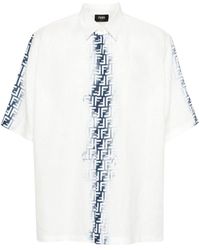 Fendi - Ff-Motif Linen Shirt - Lyst