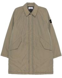 Stone Island - Logo-Patch Raglan-Sleeve Coat - Lyst