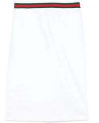 Gucci - Web-Stripe Midi Skirt - Lyst